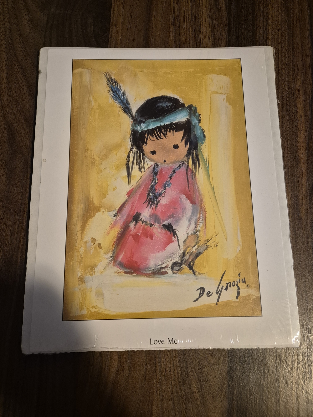 DeGrazia Southwestern Art Print "Love Me" Native American Indian Girl